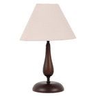 Abajur Marrom Madeira e Tecido Bedrovy BM Lamps