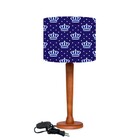 Abajur Mesa  Madeira 48cm Cores Estampadas Cúpula Ø30 Md1077