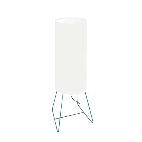 Abajur Mesa Azul Tubo 64cm Cúpula Ø18 Cores Diversas Md1086 -