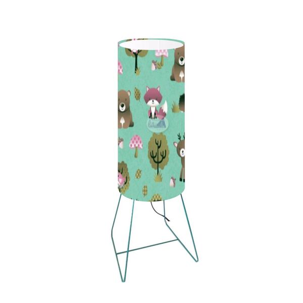 Abajur Mesa Azul Tubo 64cm Cúpula Ø18 Cores Diversas Md1086 -