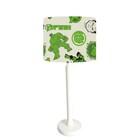 Abajur Mesa Branco 48cm Cores Estampadas Cúpula Ø30 Md1063 -