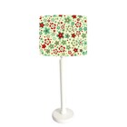 Abajur Mesa Branco 48cm Cores Estampadas Cúpula Ø30 Md1063 -