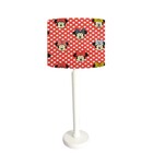 Abajur Mesa Branco 48cm Cores Estampadas Cúpula Ø30 Md1063 -