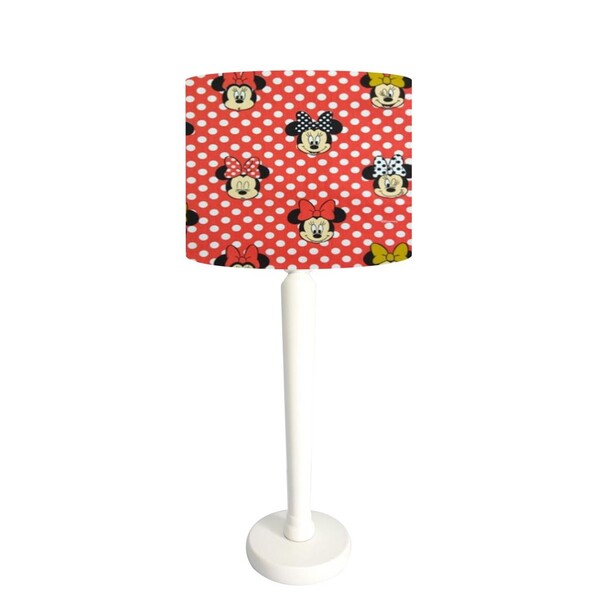 Abajur Mesa Branco 48cm Cores Estampadas Cúpula Ø30 Md1063 -