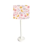 Abajur Mesa Branco 48cm Cores Estampadas Cúpula Ø30 Md1063 -