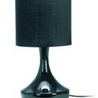 Abajur Mesa Ceramica Tecido Preto 1xe27 40w 15x33 Qab916