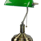 Abajur Mesa Inglês Banker Banqueiro Verde E Dourado Clássico