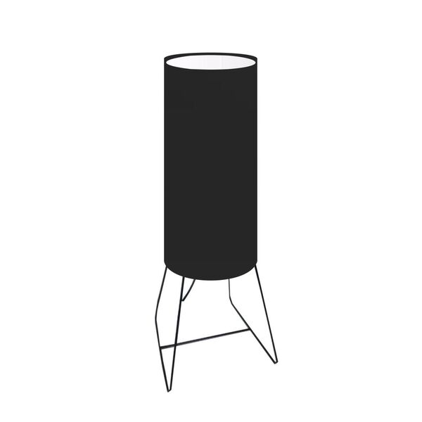 Abajur Mesa Preto Tubo 64cm Cúpula Ø18 Cores Diversas Md1087