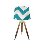 Abajur Mesa Tripé Madeira 55cm Cores Estampadas - Md1000 Cúpu