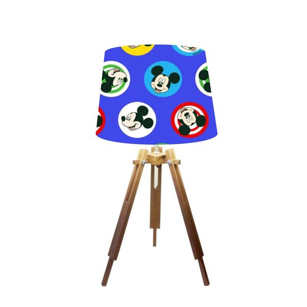 Abajur Mesa Tripé Madeira 55cm Cores Estampadas - Md1000 Cúpu