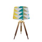 Abajur Mesa Tripé Madeira 55cm Cores Estampadas - Md1000 Cúpu