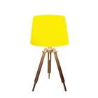 Abajur Mesa Tripé Madeira 55cm Cores Lisas - Md1000 Cúpula Cô