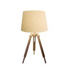 Abajur Mesa Tripé Madeira 55cm Cores Lisas - Md1000 Cúpula Cô