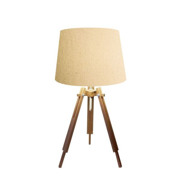 Abajur Mesa Tripé Madeira 55cm Cores Lisas - Md1000 Cúpula Cô