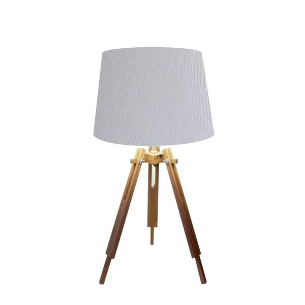 Abajur Mesa Tripé Madeira 55cm Cores Lisas - Md1000 Cúpula Cô