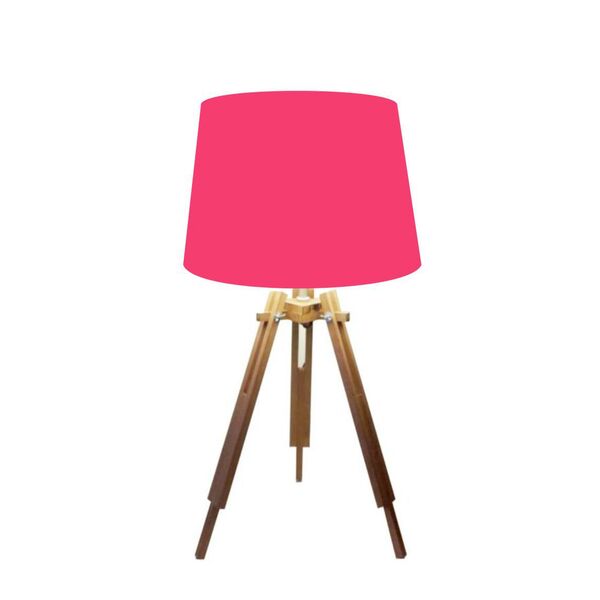 Abajur Mesa Tripé Madeira 55cm Cores Lisas - Md1000 Cúpula Cô