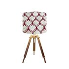 Abajur Mesa Tripé Madeira 60cm Cores Estampadas -md1001 Cúpul