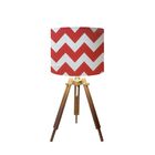 Abajur Mesa Tripé Madeira 60cm Cores Estampadas -md1001 Cúpul