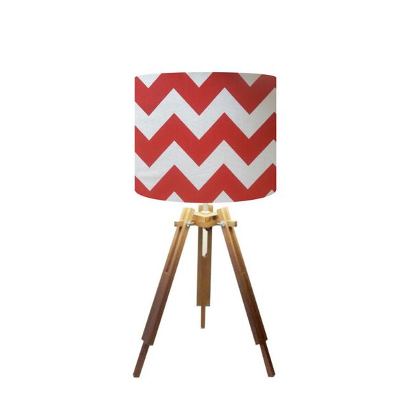 Abajur Mesa Tripé Madeira 60cm Cores Estampadas -md1001 Cúpul