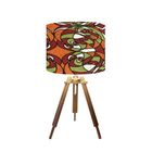 Abajur Mesa Tripé Madeira 60cm Cores Estampadas - Md1002 Cúpu