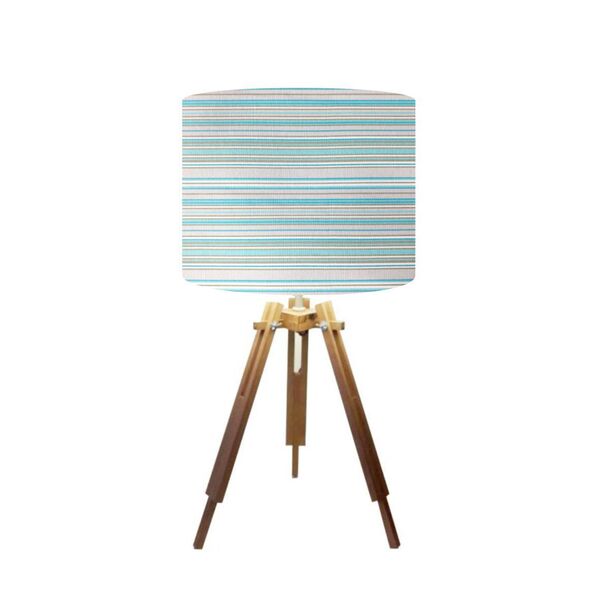 Abajur Mesa Tripé Madeira 60cm Cores Estampadas - Md1002 Cúpu