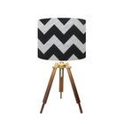 Abajur Mesa Tripé Madeira 60cm Cores Estampadas - Md1002 Cúpu