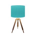 Abajur Mesa Tripé Madeira 60cm Cores Lisas -md1002 Cúpula Ø35