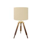 Abajur Mesa Tripé Madeira 60cm Cores Lisas - Md1001 Cúpula Ø3