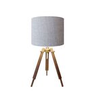 Abajur Mesa Tripé Madeira 60cm Cores Lisas - Md1001 Cúpula Ø3