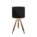 Abajur Mesa Tripé Madeira 60cm Cores Lisas - Md1001 Cúpula Ø3