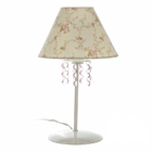 Abajur Metal Cristais Rosa Bebê Infantil