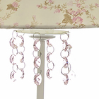 Abajur Metal Cristais Rosa Bebê Infantil