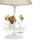 Abajur Metal Floral Flor Dourada Bebê Infantil