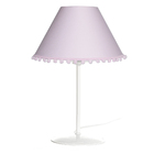 Abajur Metal Simples Rosa Grelô Bebê Infantil