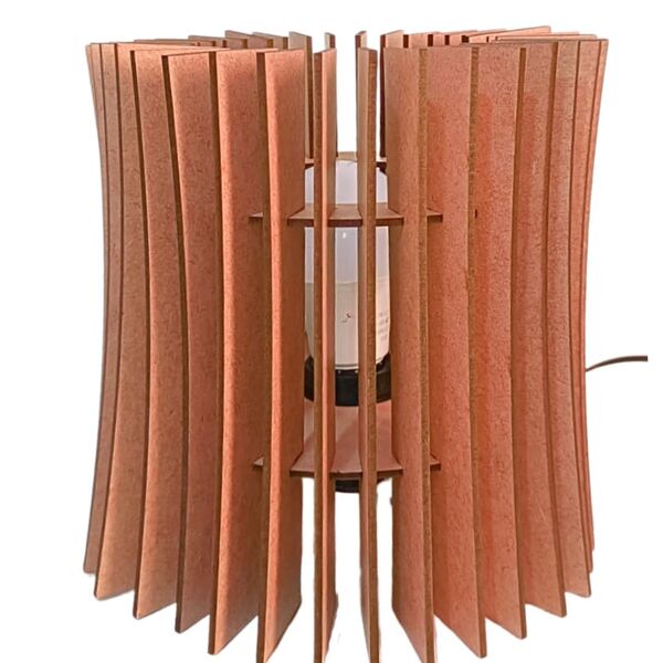 Abajur Monalisa De Mesa - Mdf Cru 20x20cm