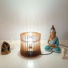 Abajur Monalisa De Mesa - Mdf Cru Kit Com 2 - 40x20cm E 20x20