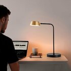 Abajur Nordecor Zavi Led Bivolt Dourado E Preto 3000k