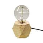 Abajur Octa Wood Pinus Base E-27