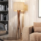 Abajur Para Quarto Com Pés De Madeira Cupula Redonda Bivolt 1