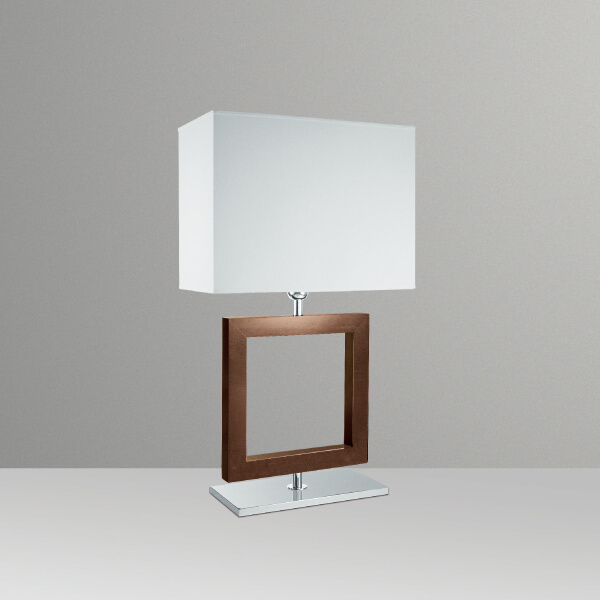 Abajur para Quarto Quadrado 27x27 Madeira M632 Golden Art