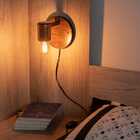 Abajur Parede Cabeceira Cama Espelho Madeira Rústica