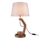 Abajur Pequeno Bowl Castanho Cúpula Algodão Cru Madelustre