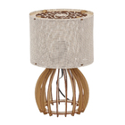 Abajur Pequeno Carvalho Madeira Gaiola Ilux