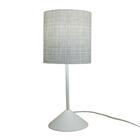 Abajur Pequeno De Mesa Base Plástica E Cúpula Cinza E Branca