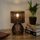 Abajur Pequeno Palermo Madeira Gaiola Ilux