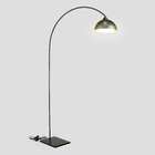 Abajur Piso Arco Pescador 2m Base Pedra Cúpula Preto - Preto