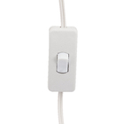 Abajur Prata e Branco de Metal eTecido Diamante Auremar