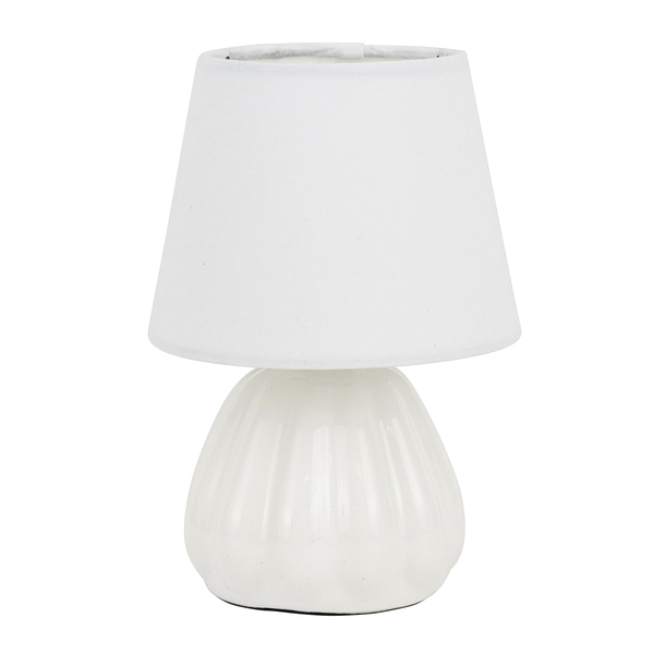 Abajur Pudim Branco Cerâmica E27 com Cúpula Espaço Luz