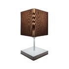 Abajur Quadrado Md-2008br Cúpula Tecido Café