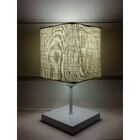 Abajur Quadrado Md-2008br Cúpula Tecido Rústico Bege